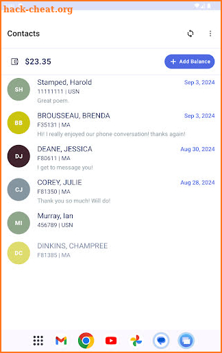 CorrLinks Text Chat screenshot