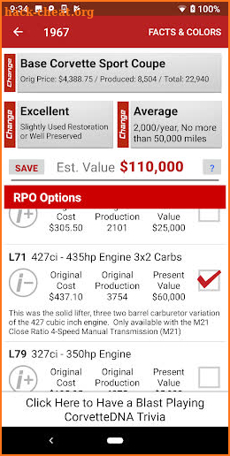 CorvetteDNA Plus Corvette Info screenshot