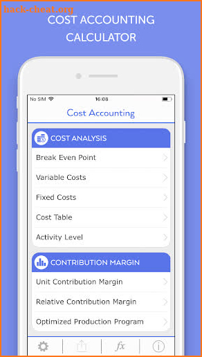 Cost Accounting Calculator screenshot