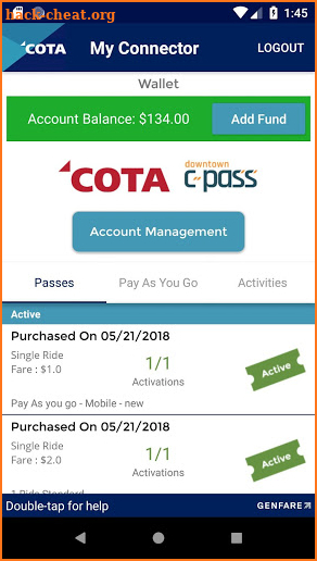 COTA Mobile App screenshot