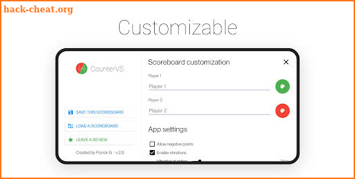 CounterVS - 2 players scoreboard screenshot