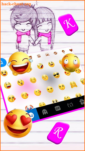 Couple Cute Love Keyboard Theme screenshot