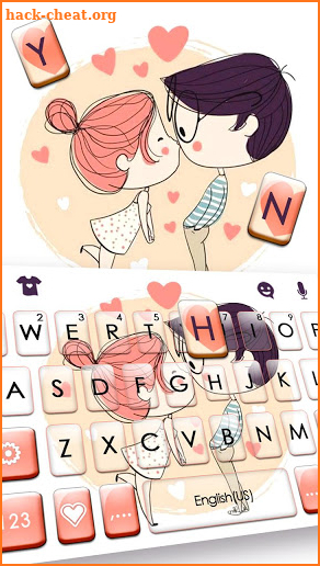 Couple Love Kiss Keyboard Theme screenshot