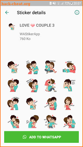 Couple Story Stickers Packs - WAStickerApps screenshot