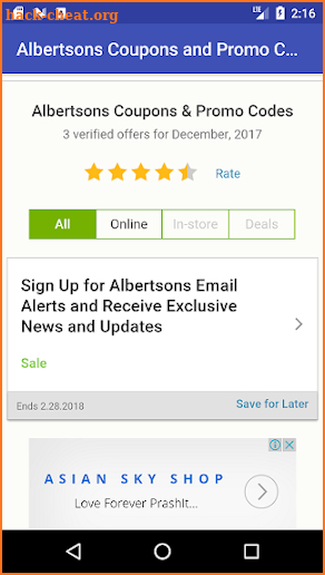 Coupons for Albertsons screenshot