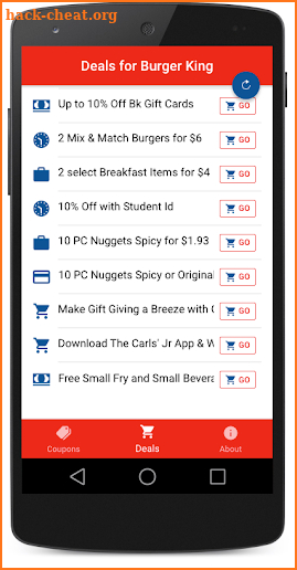 Coupons for Burger King screenshot