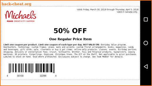 Coupons for Michaels screenshot