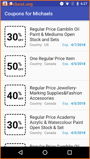 Coupons for Michaels screenshot