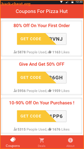 Coupons For Pizza Hut screenshot