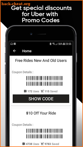 Coupons for Uber Free Rides and Discounts screenshot