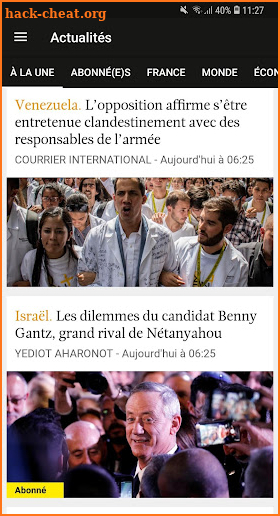 Courrier international screenshot