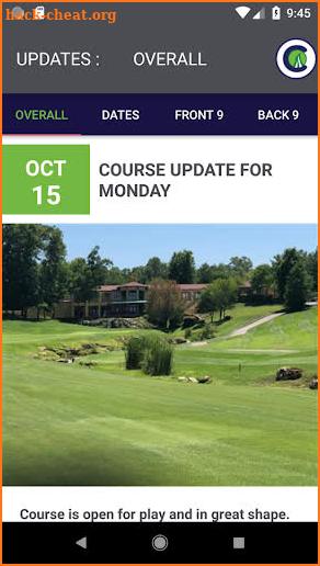 Course Conditions screenshot