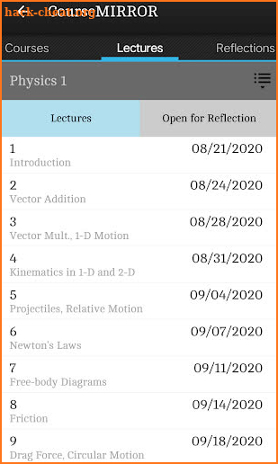 CourseMIRROR v2 screenshot