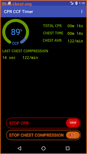 CPR Chest Compression Fraction Timer screenshot