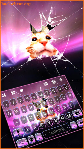 Cracked Kitty Screen Keyboard Background screenshot