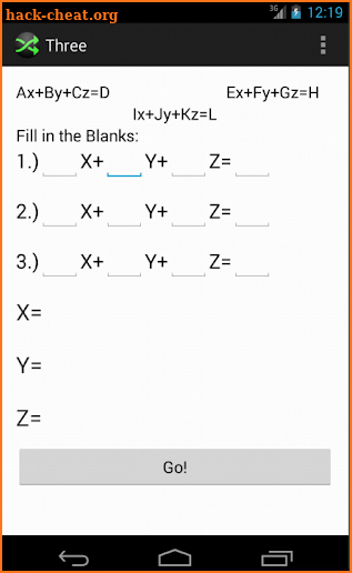 Cramer's Rule screenshot