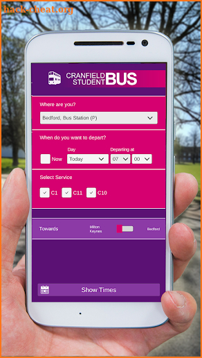 Cranfield Student Bus screenshot