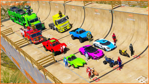 Crazy Superhero Car Stunt Race screenshot