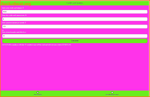 Credit Card Calculator  no ads screenshot