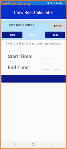 Crew Rest Calculator screenshot