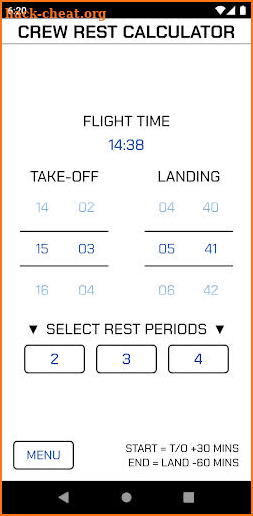 Crew Rest Calculator PRO screenshot