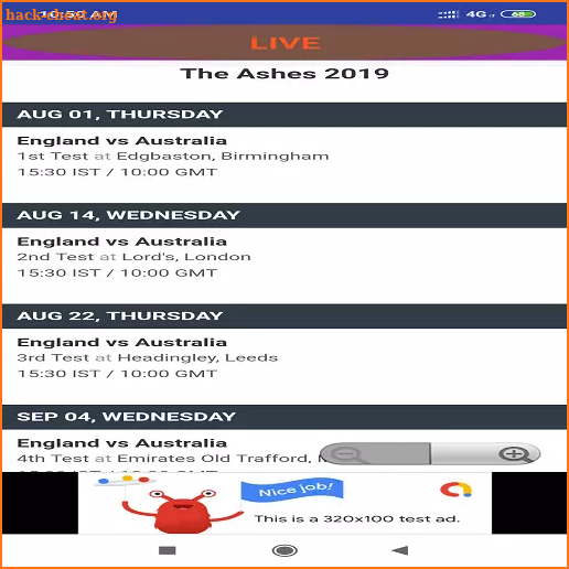 CRIC LIVE - ASHES 2019 FIXTURE screenshot