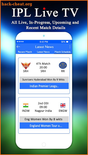 Cricket Live IPL TV 2018 : Live Score & Schedule screenshot