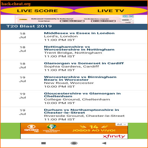 CRICKET - T20 BLAST FIXTURE & LIVE screenshot