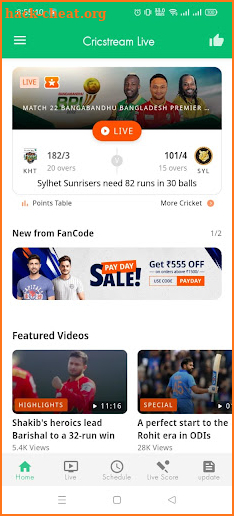 Cricstream - Live Score & News screenshot