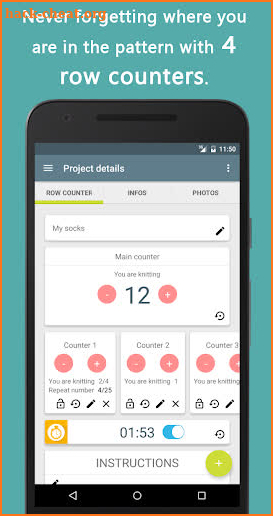 Crochet and Knitting tools : row counter and more! screenshot