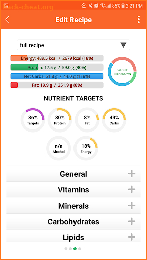 cronometer screenshot