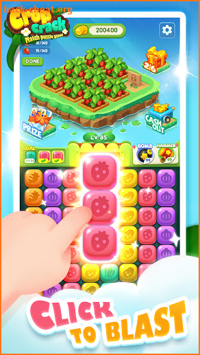 Crop Crack-Match puzzle game screenshot