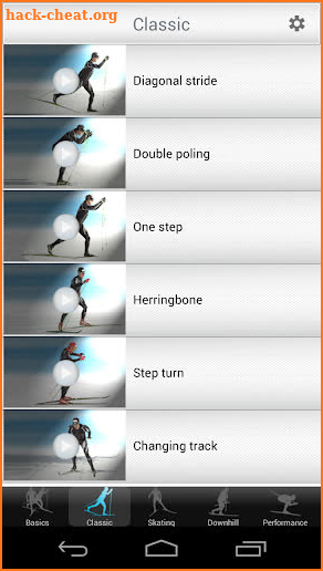 Cross-country skiing technique screenshot