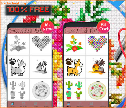 Cross Stitch Coloring By Number-Pixel Art screenshot