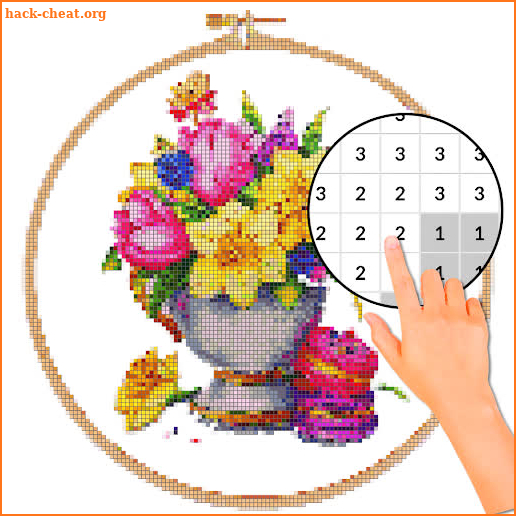 Cross Stitch Flower Color By Number - Pix No screenshot