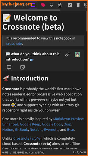 Crossnote screenshot