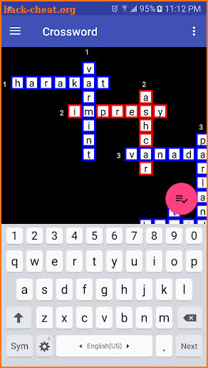 Crossword screenshot