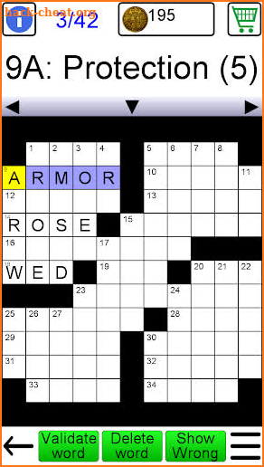 Crossword screenshot