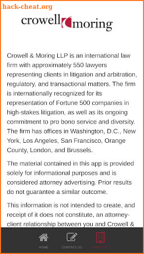 Crowell & Moring Events App screenshot