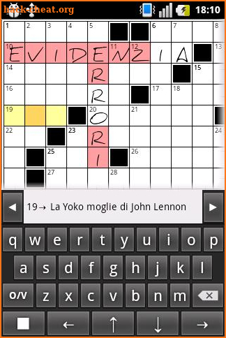 Crucidroid italian crosswords screenshot