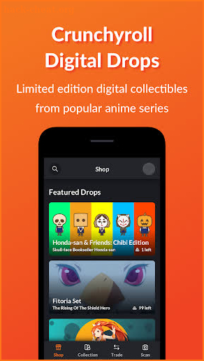 Crunchyroll Digital Drops screenshot