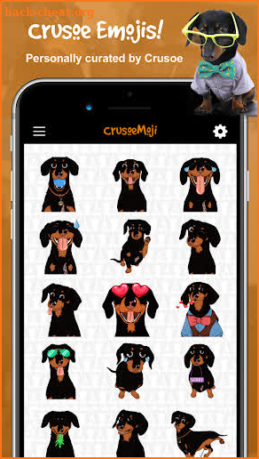 CrusoeMoji - Celebrity Dachshund Wiener Dog Emojis screenshot