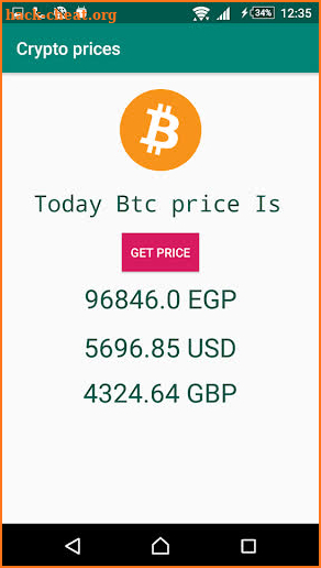 Crypto prices screenshot