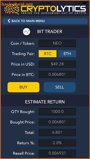 Cryptocurrency App & Calculator / Trader / Compare screenshot