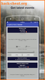 Cryptocurrency Calendar screenshot