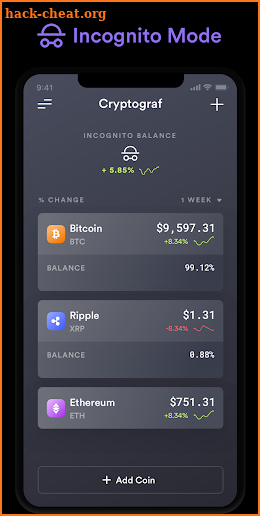 Cryptograf - Cryptocurrency Portfolio Tracker screenshot