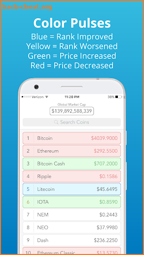 CryptoLadder | Live Cryptocurrency Rankings screenshot