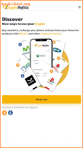 CryptoRefills » Buy Vouchers & Top Up with Bitcoin screenshot