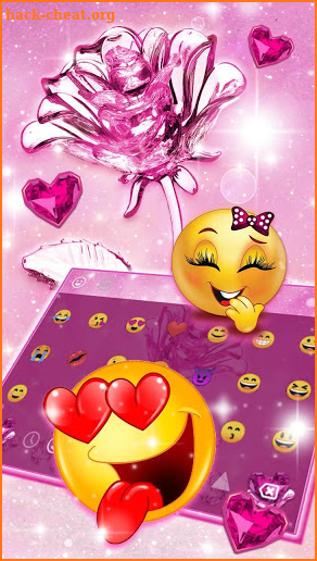 Crystal Glitter Love Rose Keyboard screenshot