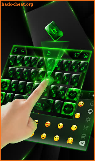 Crystal Green Black Glass Keyboard Theme screenshot